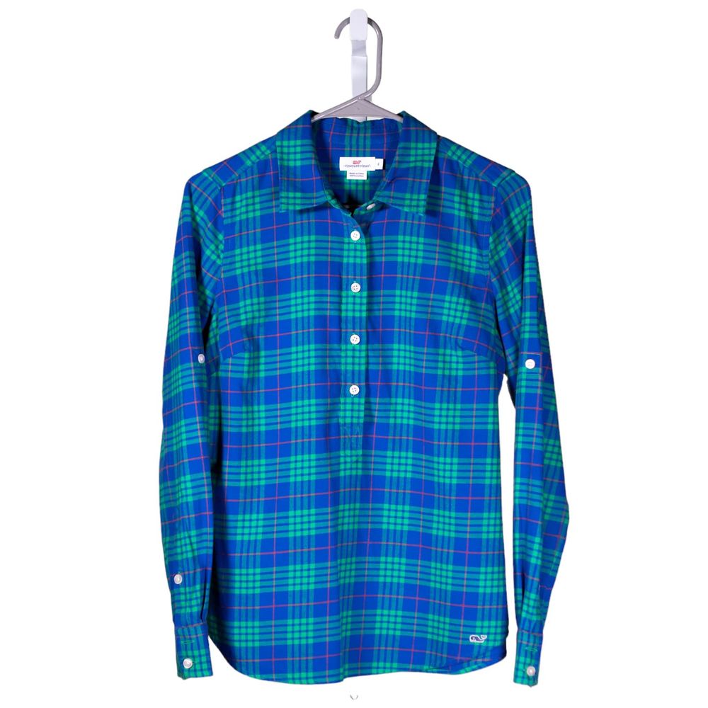 Vineyard Vines Womens Shirt Button Up Plaid Flannel Preppy Pullover Blouse Top 4